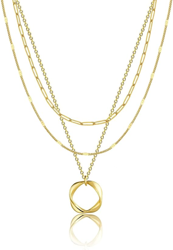 Carmen - Vintage necklace with chain and pendant, golden