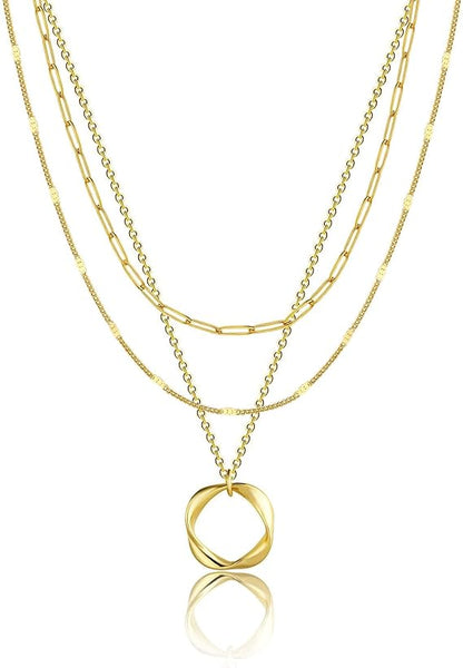 Carmen - Vintage necklace with chain and pendant, golden