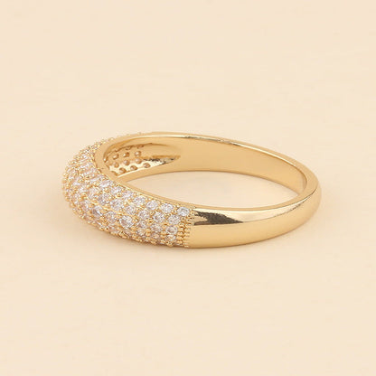 Gold-tone Crystal Dome Ring
