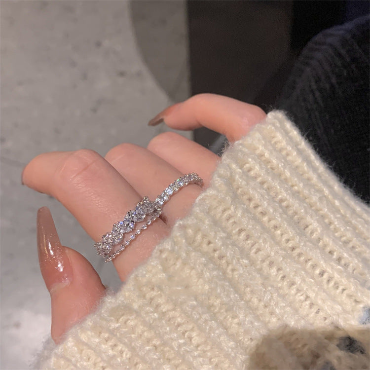 Cascade Twin Cubic Zirconia Rings