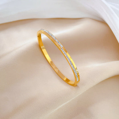 Aera Rigid Gold-tone Crystal Bracelet