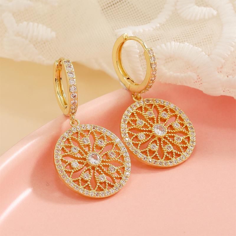 Kaleidoscope Gold-tone Earrings