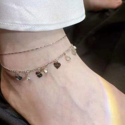 Gold-tone Heart Chain Anklet