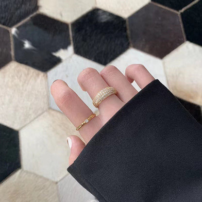 Gold-tone Crystal Dome Ring