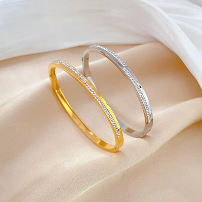 Aera Rigid Gold-tone Crystal Bracelet