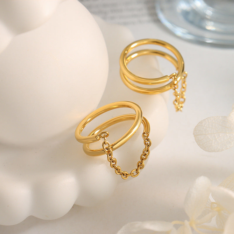 Magnifique Twisted Chain Gold-tone Ring