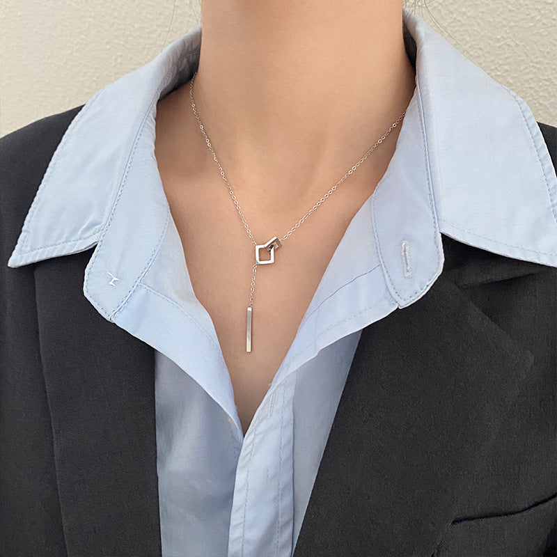 Silver-tone Geometric Necklace
