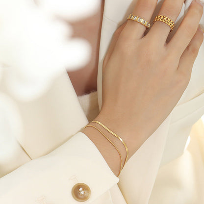 Classia Gold-tone Double Layer Bracelet