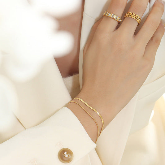 Classia Gold-tone Double Layer Bracelet