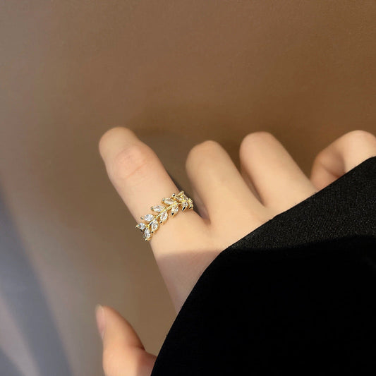 Matilda Gold-tone Olive Ring