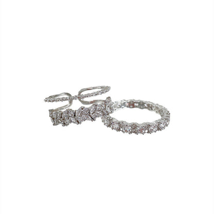 Cascade Twin Cubic Zirconia Rings