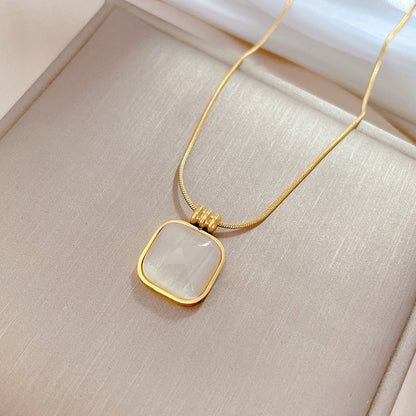 Rousseau Gold-tone Iridescent Necklace