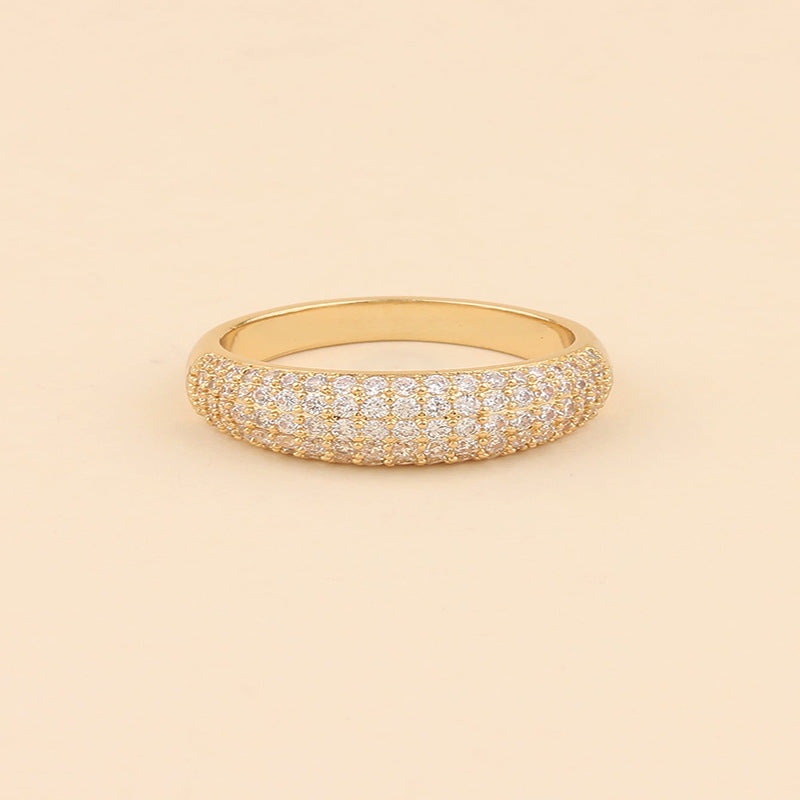 Gold-tone Crystal Dome Ring