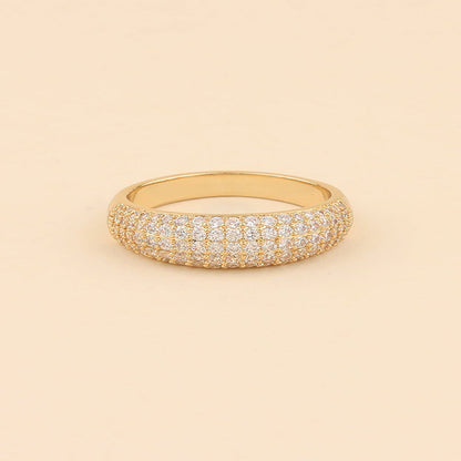 Gold-tone Crystal Dome Ring