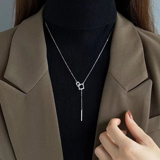 Silver-tone Geometric Necklace