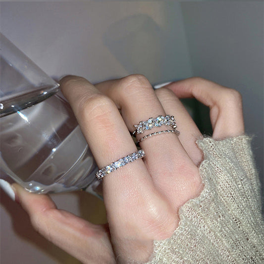 Cascade Twin Cubic Zirconia Rings