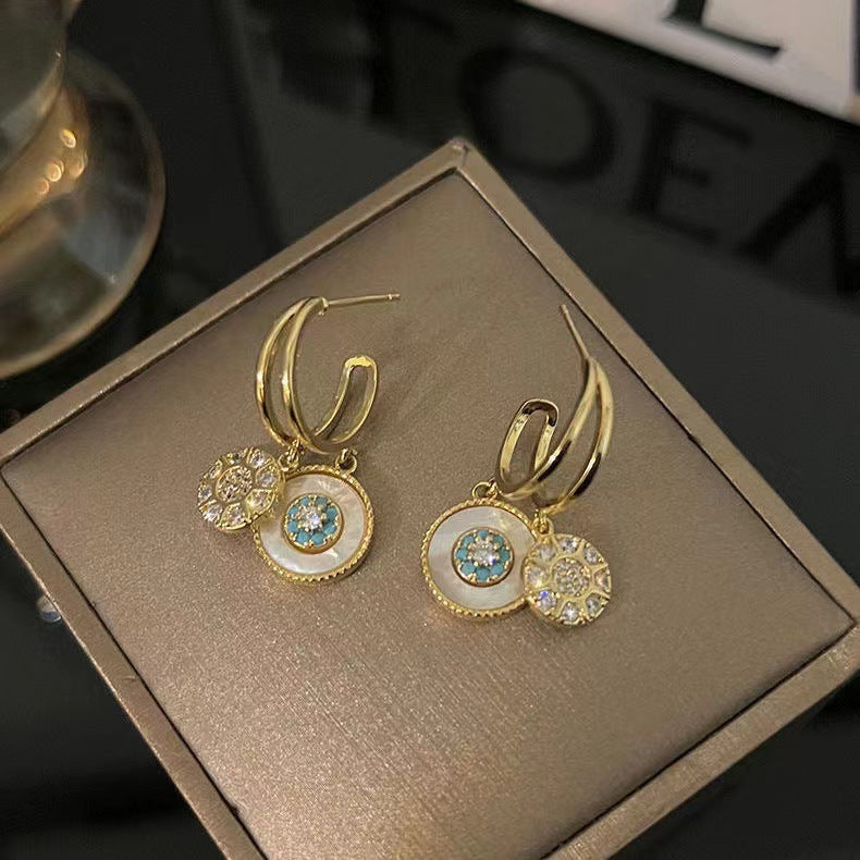 Attractive Kaleidoscope Gold-tone Earrings