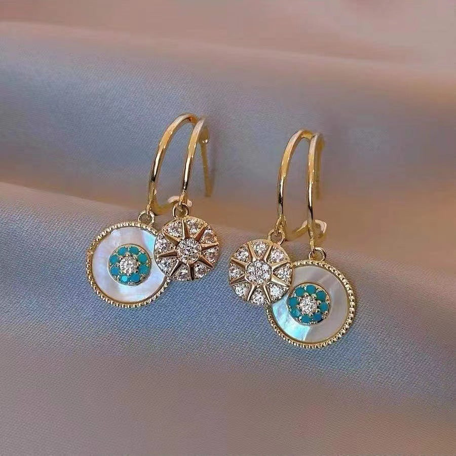 Attractive Kaleidoscope Gold-tone Earrings