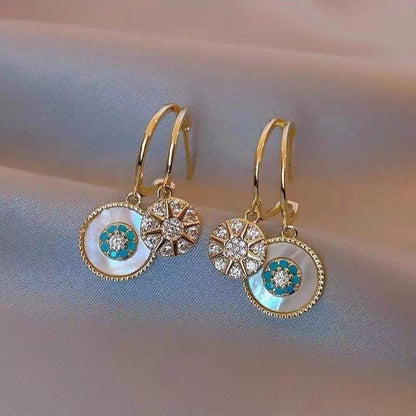 Attractive Kaleidoscope Gold-tone Earrings