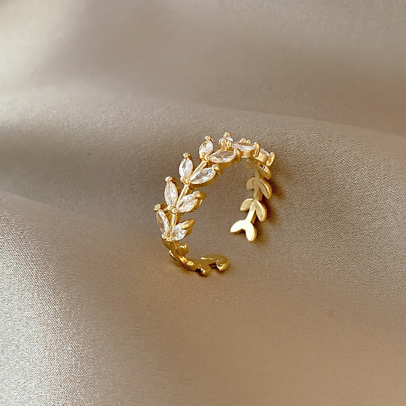 Matilda Gold-tone Olive Ring