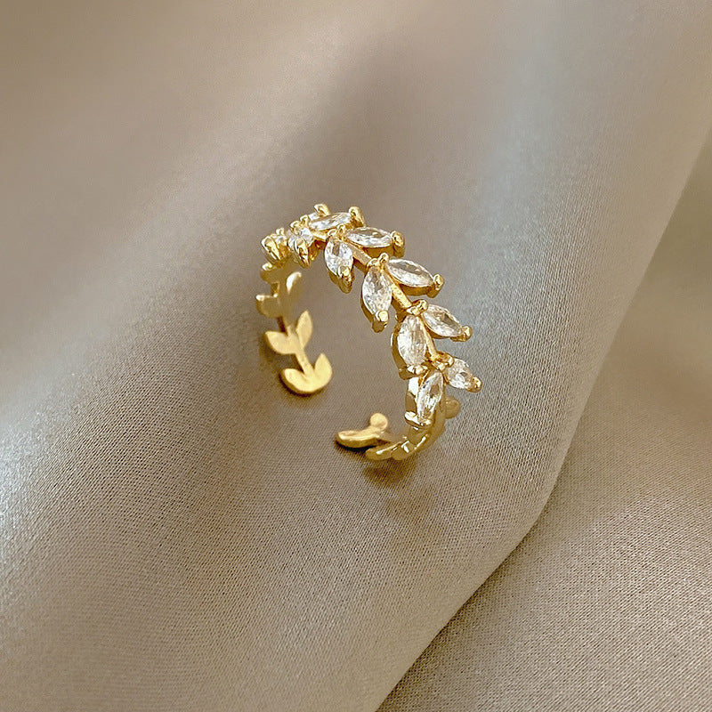 Matilda Gold-tone Olive Ring