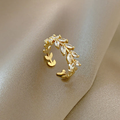 Matilda Gold-tone Olive Ring