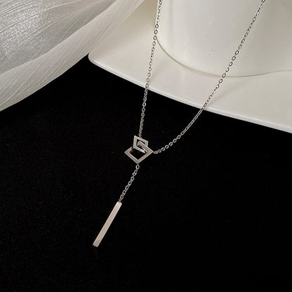 Silver-tone Geometric Necklace