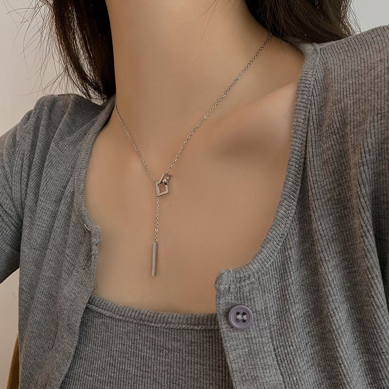 Silver-tone Geometric Necklace
