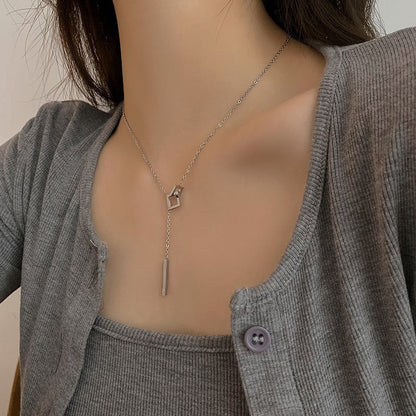 Silver-tone Geometric Necklace