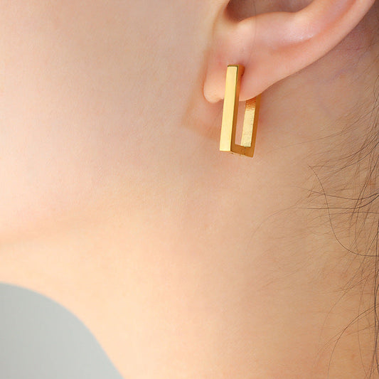 Terra Gold-tone Geometric Earrings