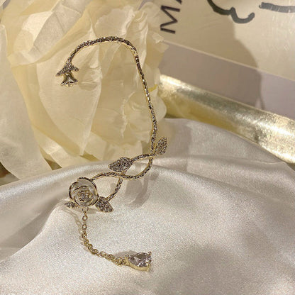 Floral Cubic Zirconia Hoop Earrings