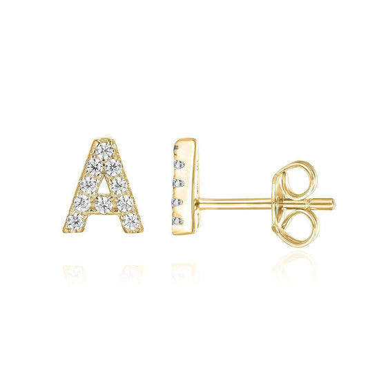 Initial Earring 1pc | Gold-tone