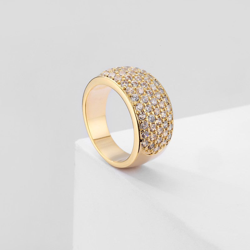 Gold-tone Crystal Dome Ring