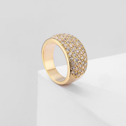 Gold-tone Crystal Dome Ring