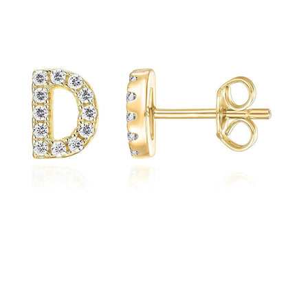 Initial Earring 1pc | Gold-tone