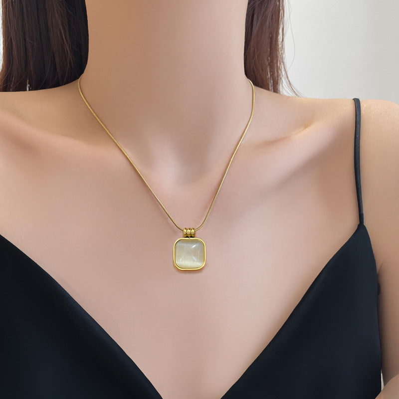 Rousseau Gold-tone Iridescent Necklace
