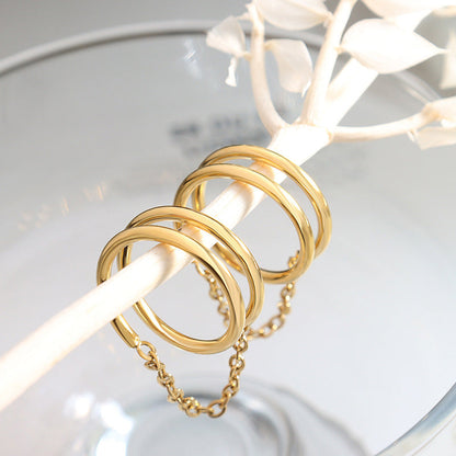 Magnifique Twisted Chain Gold-tone Ring
