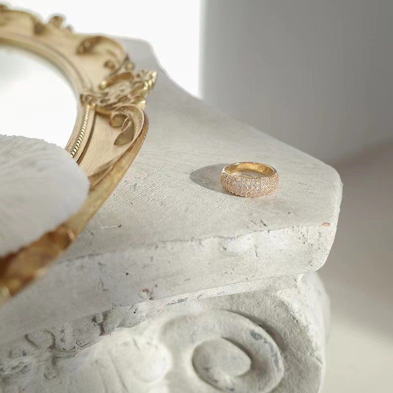 Gold-tone Crystal Dome Ring