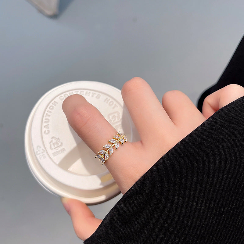 Matilda Gold-tone Olive Ring
