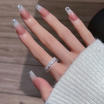 Cascade Twin Cubic Zirconia Rings