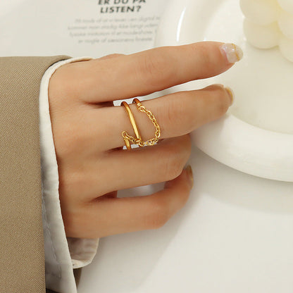 Magnifique Twisted Chain Gold-tone Ring