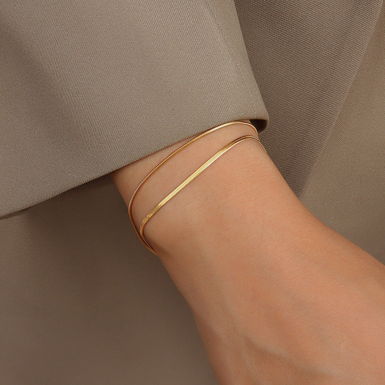 Classia Gold-tone Double Layer Bracelet