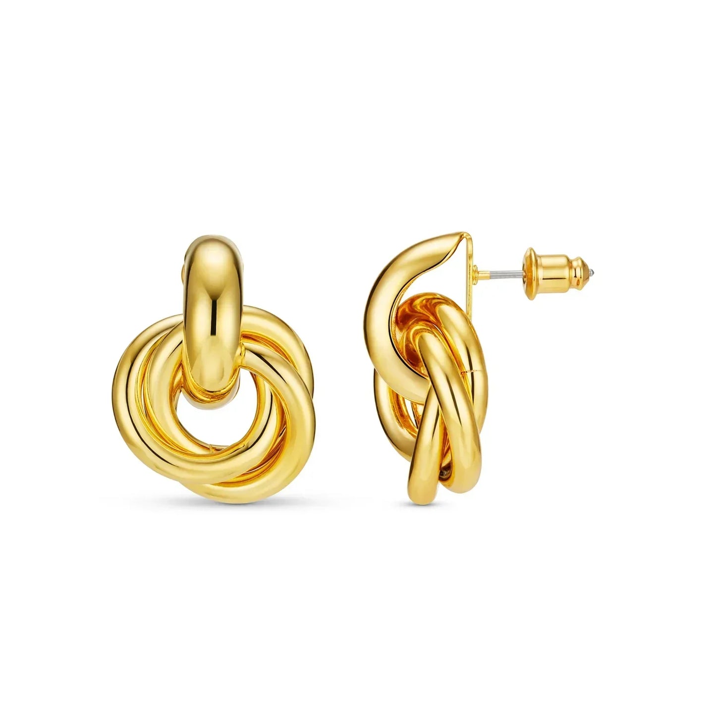 Interlocking Statement Earrings | Gold-tone
