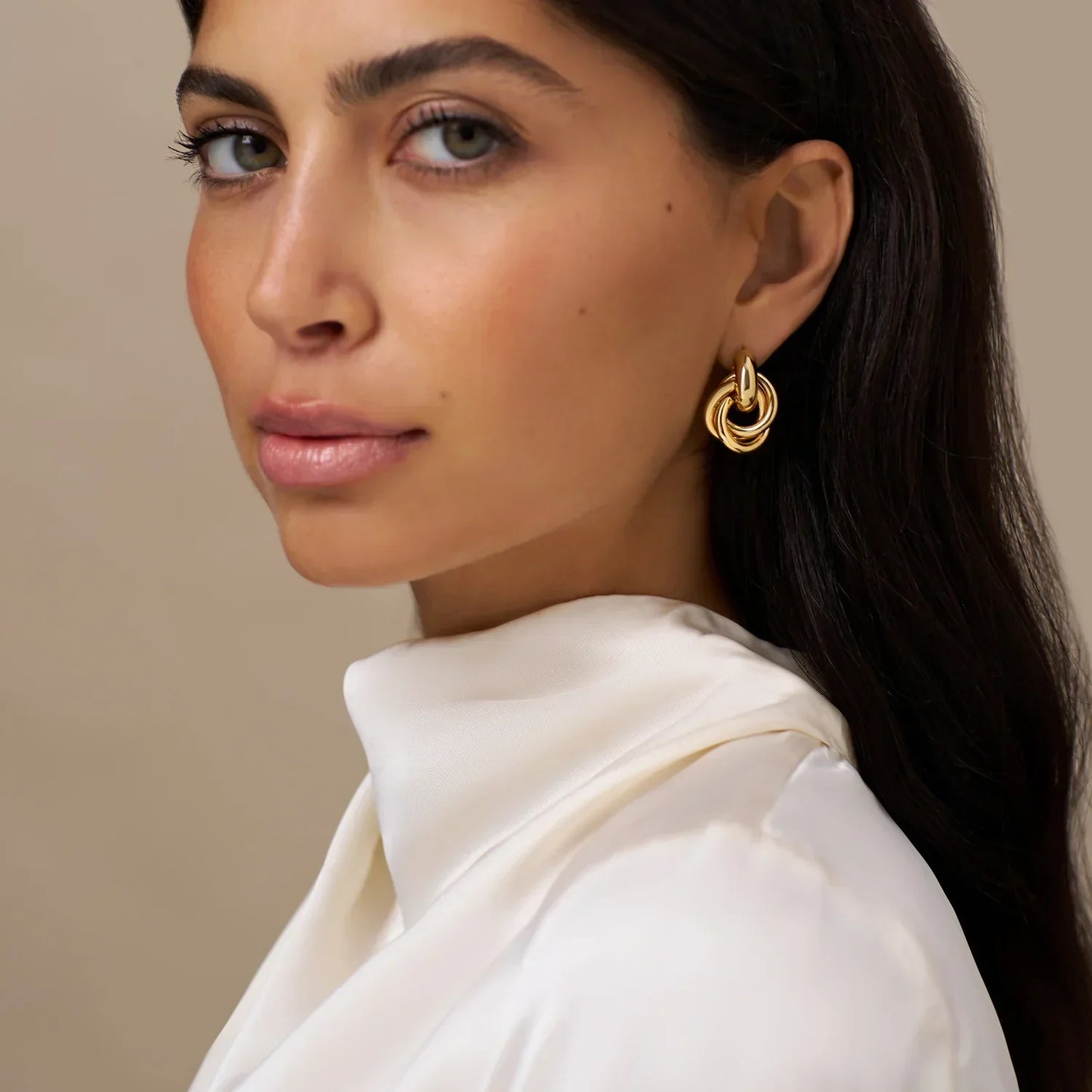 Interlocking Statement Earrings | Gold-tone