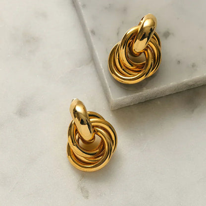Interlocking Statement Earrings | Gold-tone
