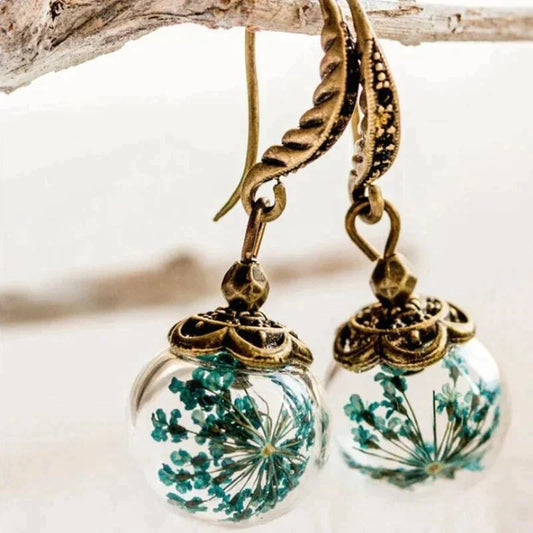 Natural exotic golden earrings