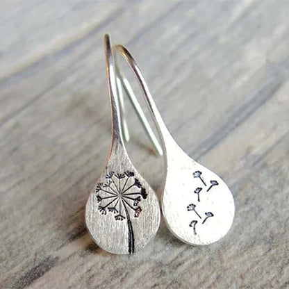Silver-tone Vintage Flower Earrings