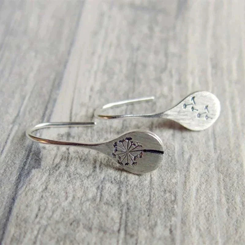 Silver-tone Vintage Flower Earrings