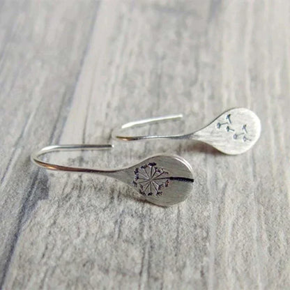 Silver-tone Vintage Flower Earrings