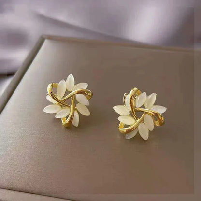 Elegant Gold-tone and Silver-Tone Nut Earrings